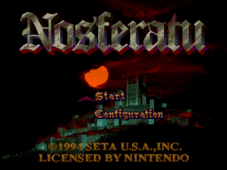 Nosferatu title screen for Super Nintendo